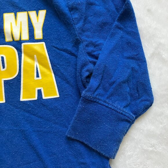 Old Navy 12-18M “I Love My Papa” Long Sleeve Tee Blue & Yellow GUC Baby Unisex - Picture 7 of 13